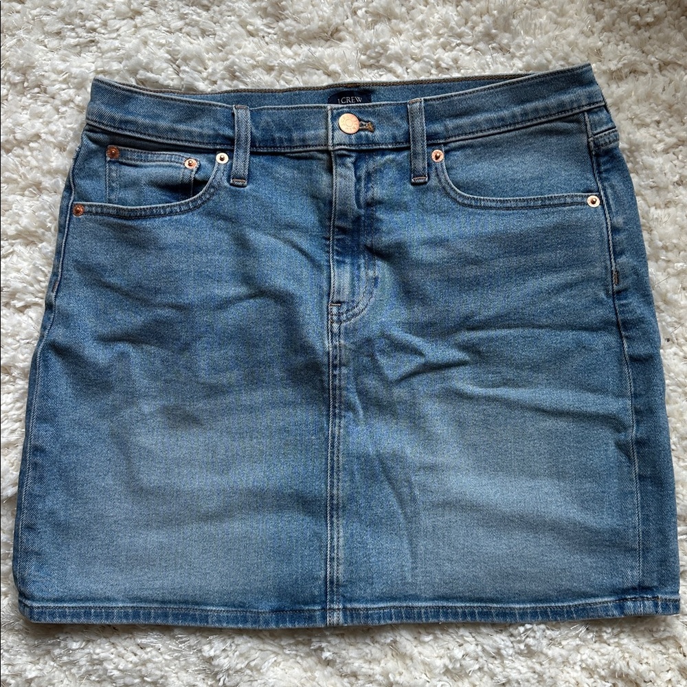 J. Crew Factory Light Blue Denim Mini Skirt